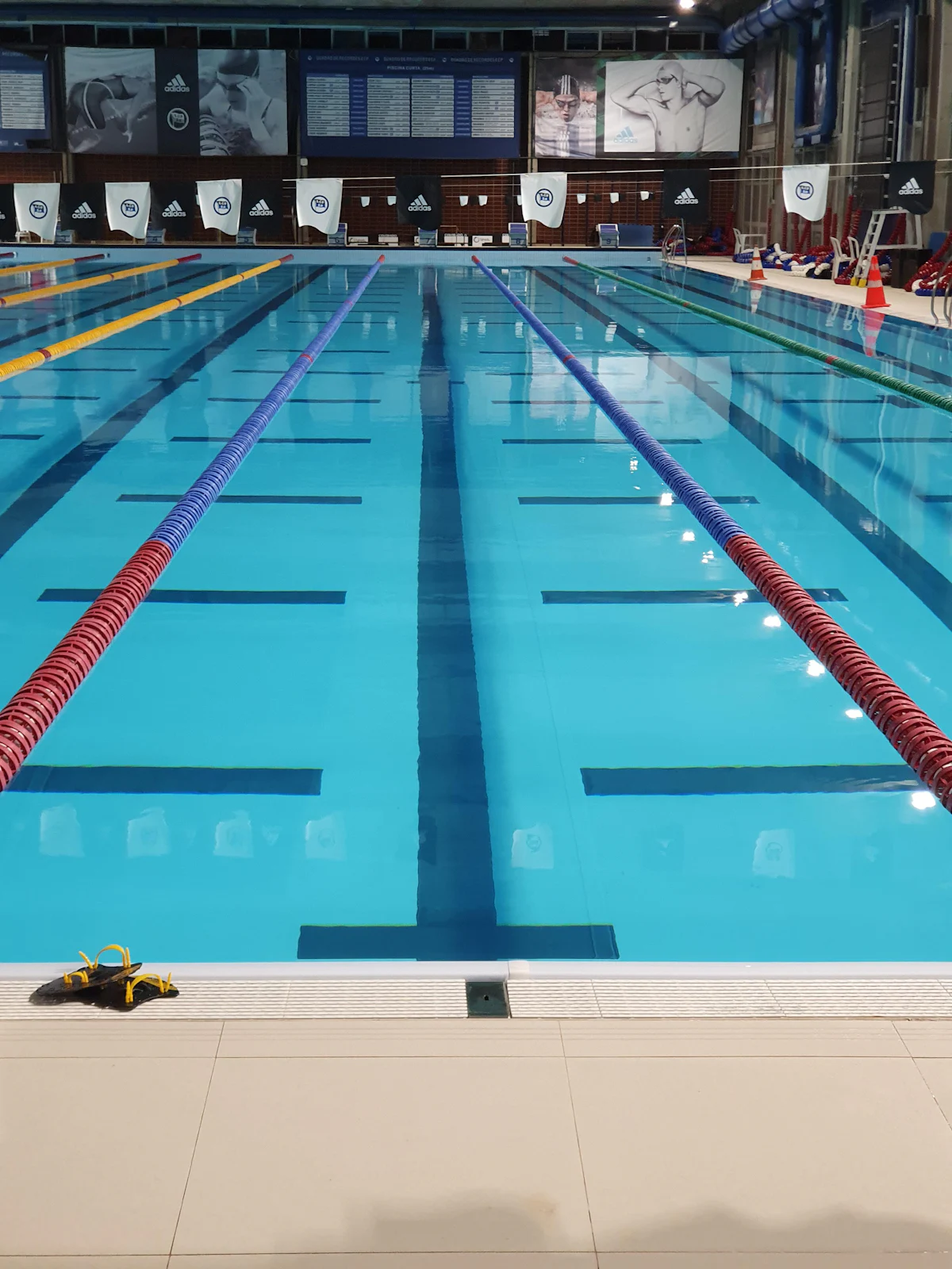 Residential swimming pool steps in clear water